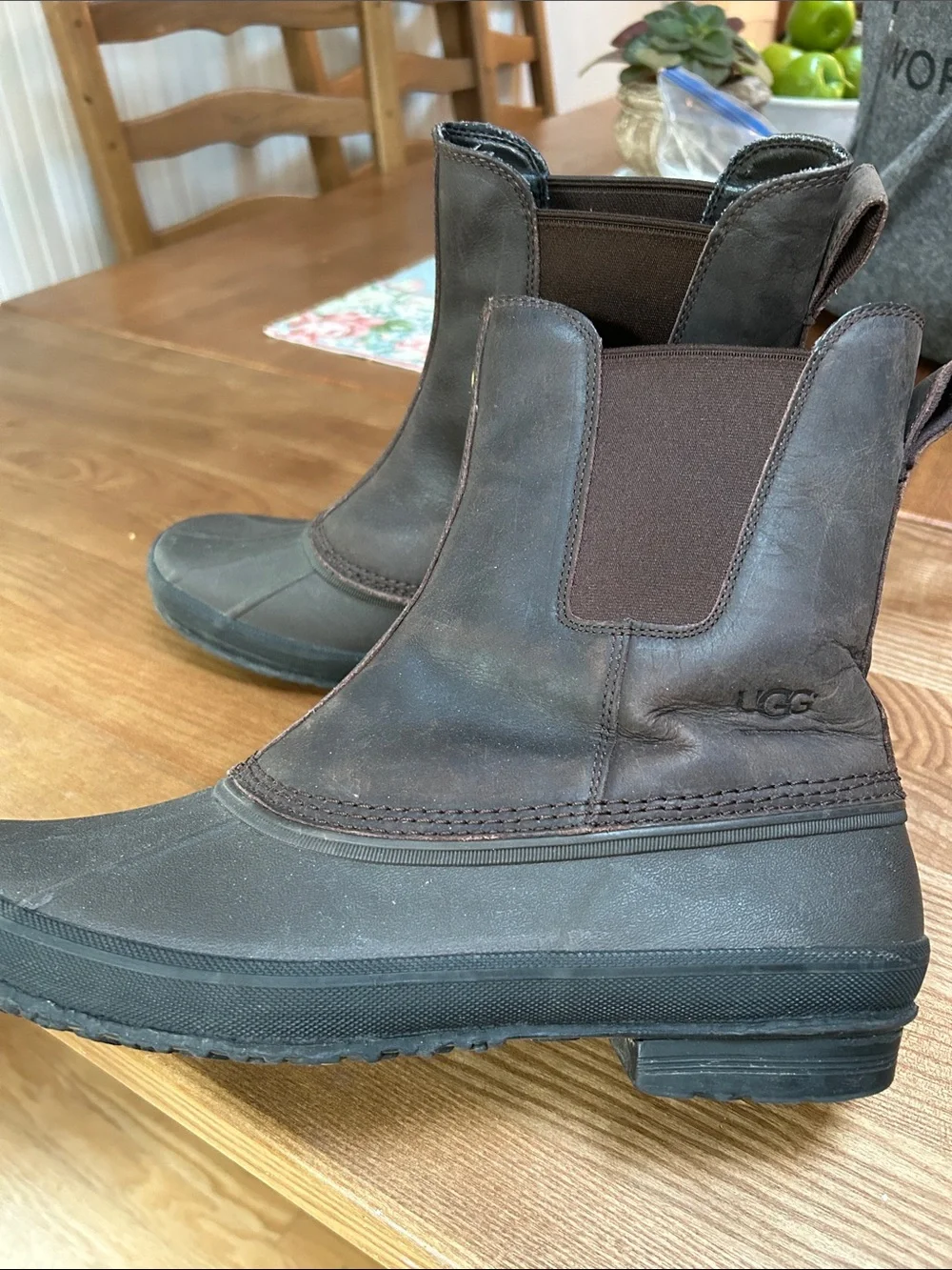 UGG  Chocolate Brown Waterproof Chelsea Duck Boot